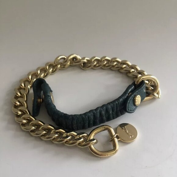 BIMBA Y LOLA Chain link + Green Leather bracelet - Picture 6 of 6